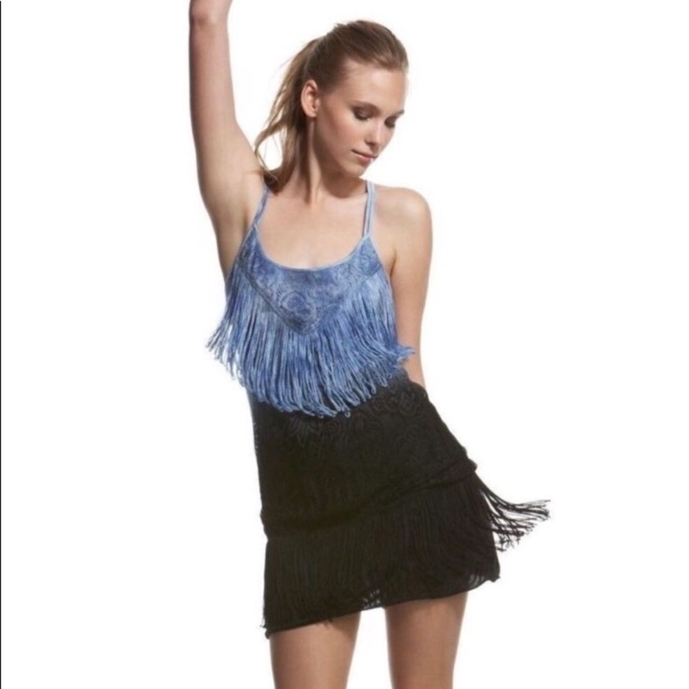 NWT Free people boho shake it fringe dress